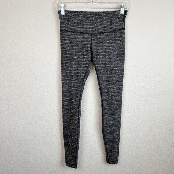 Lululemon Wunder Under Leggings Women's 8 Coco Pique Gray Low Rise Athletic - Picture 1 of 5